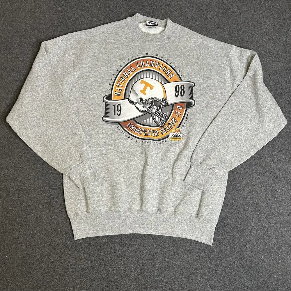 Vintage Tennessee Volunteers Sweatshirt Mens XL Gray Pro Player Fiesta Bowl 1998